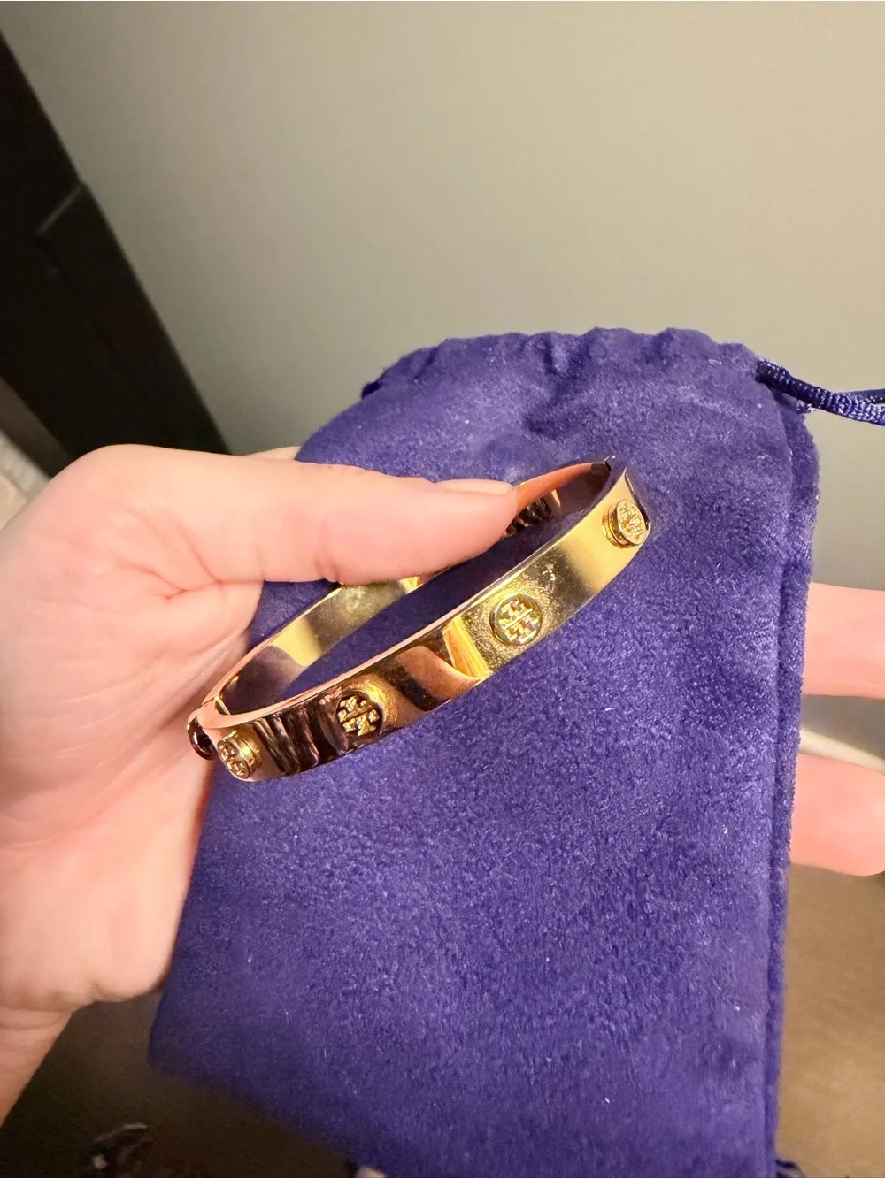 Gold Tory Burch Bangle Bracelet - Women's Accessory - M